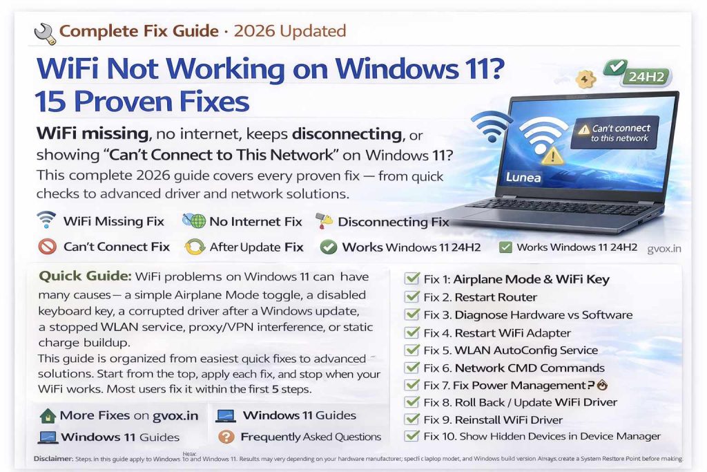 WiFi Not Working on Windows 11