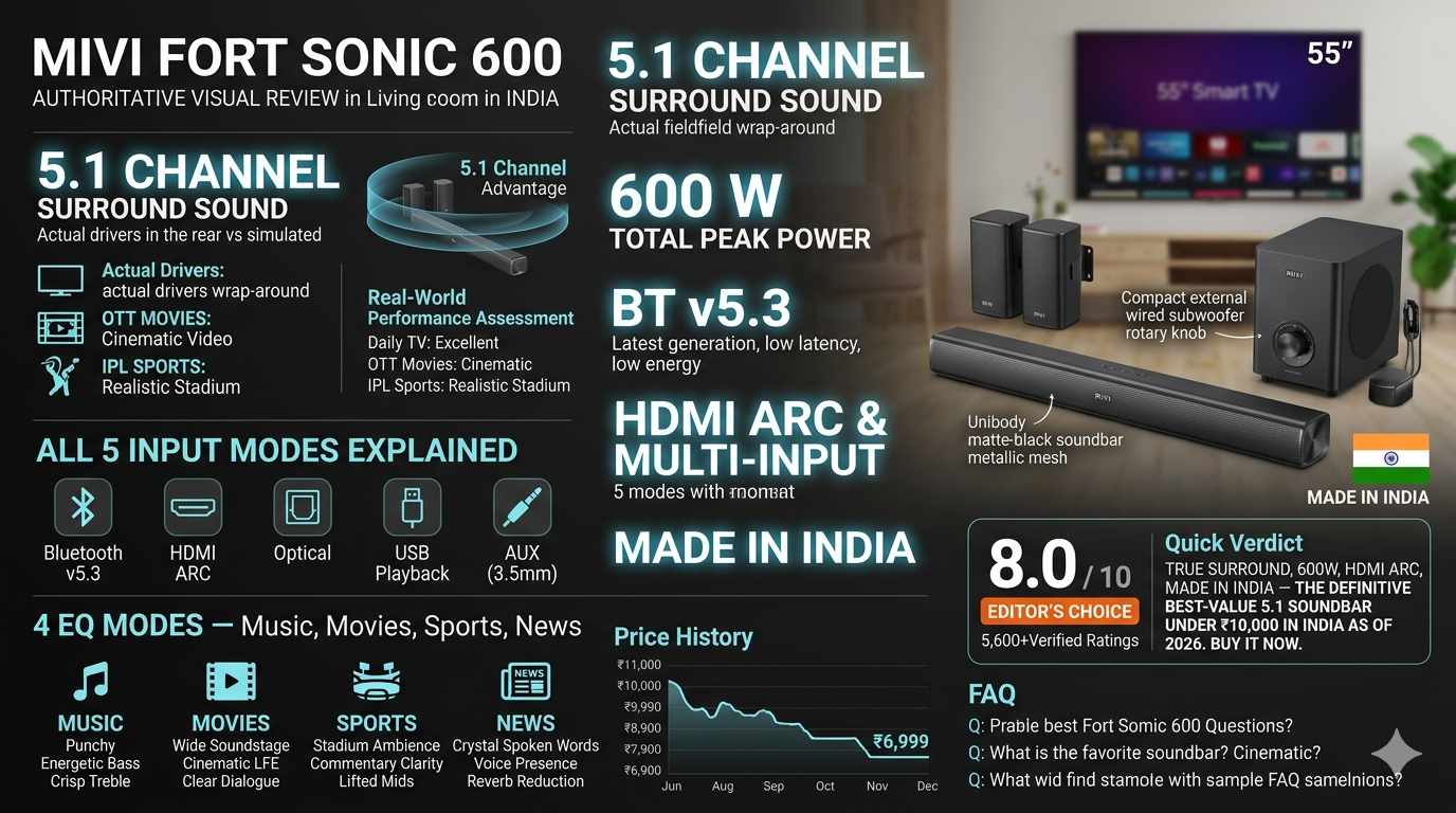 Mivi Fort Sonic 600 Soundbar